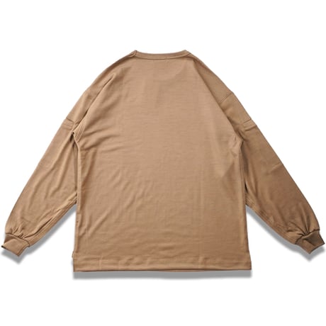 tone"ARM POCKET WOOL CREW NECK L/S SHIRT"［CAMEL］