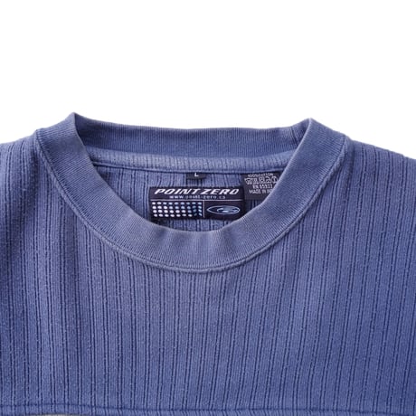 USED"90's POINT ZERO SWITCHING PATTERN RIBBED L/S TEE"