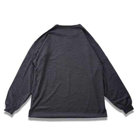 tone"ARM POCKET WOOL CREW NECK L/S SHIRT"［CHARCOAL］