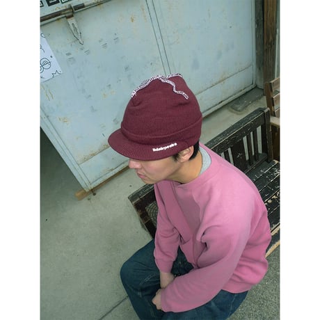 lidairpeaks"PEAK STITCH BEANIE"［MAROON］
