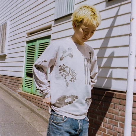 lidairpeaks"STAMPN DYE LS TEE"［ICE GREY］