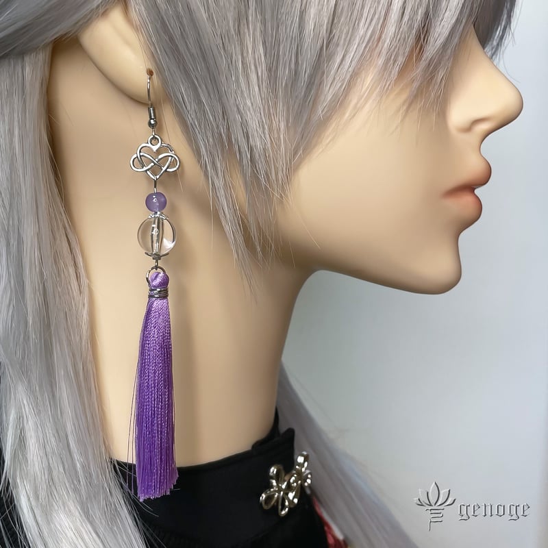 チャイナピアス/イヤリング】カラバリタッセルピアス｜推し活×推し色