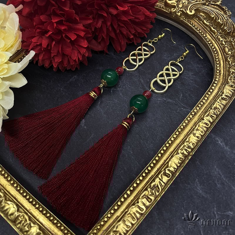 チャイナタッセル　ピアス　イヤリング　伊 チャイナタッセル ピアス イヤリング 伊