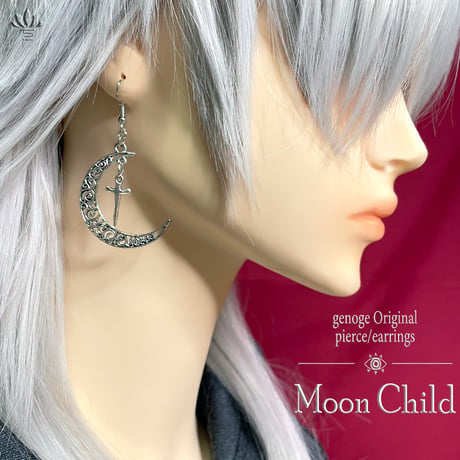 【V系】Moon Child　ゴシックピアス　ゴシックイヤリング　ロック　パンク　シルバー　ヴィジュアル系【Select】