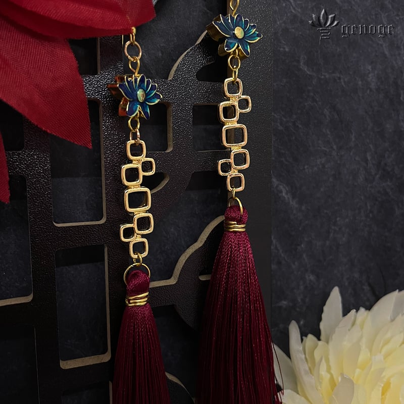 チャイナピアス/チャイナイヤリング】タッセルピアス｜和風×中華×大正