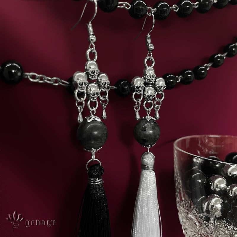 タッセルピアス/イヤリング】アシンメトリーピアス｜ロック×V系×モード