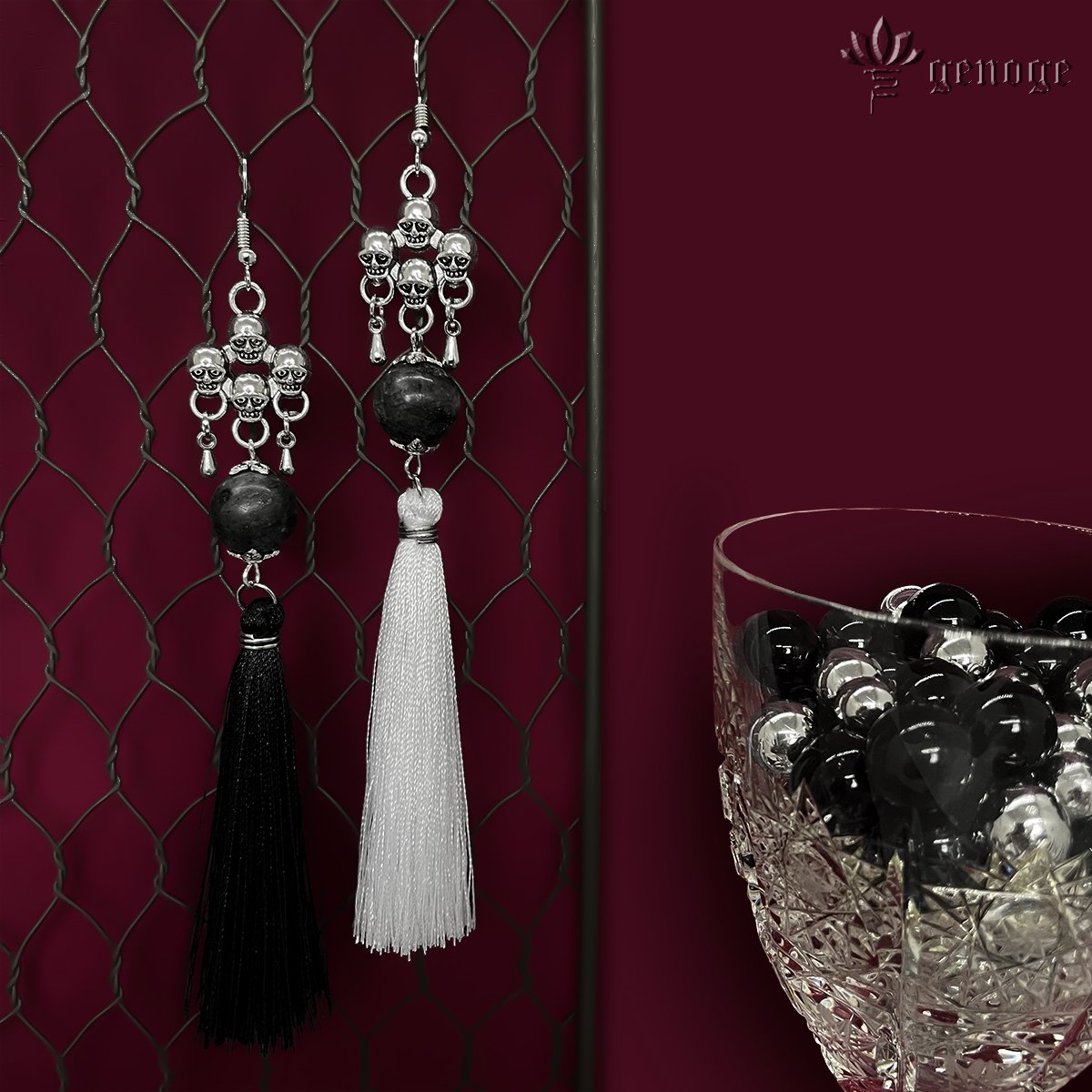 タッセルピアス/イヤリング】アシンメトリーピアス｜ロック×V系×モード