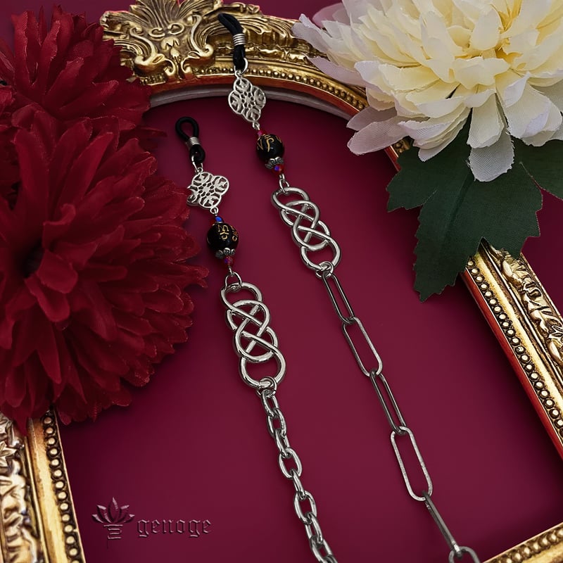 チャイナメガネチェーン】眼鏡チェーン／グラスコード｜中華×和風×大正