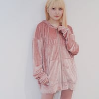 Oversized velour hoodie   Peach