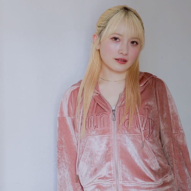 Short Velour Hoodie Peach | sunladytokyo