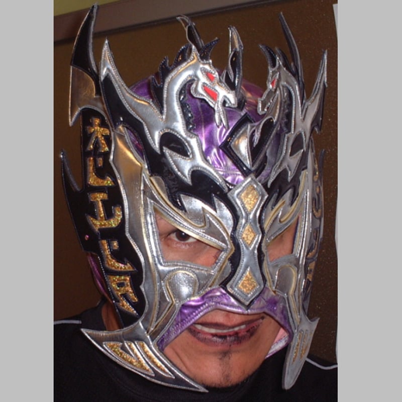 エル・オリエンタル試合用マスク ファンレイ製 紫特殊生地【本人使用
