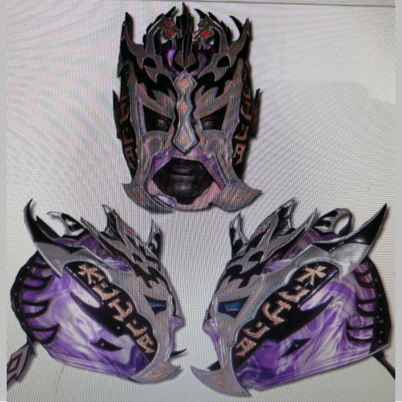 エル・オリエンタル試合用マスク ファンレイ製 紫特殊生地【本人使用