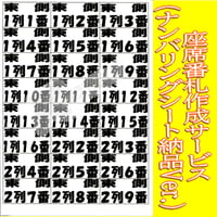 座席番札作成サービス（ノーマルサイズ／ナンバリング有／シート納品）