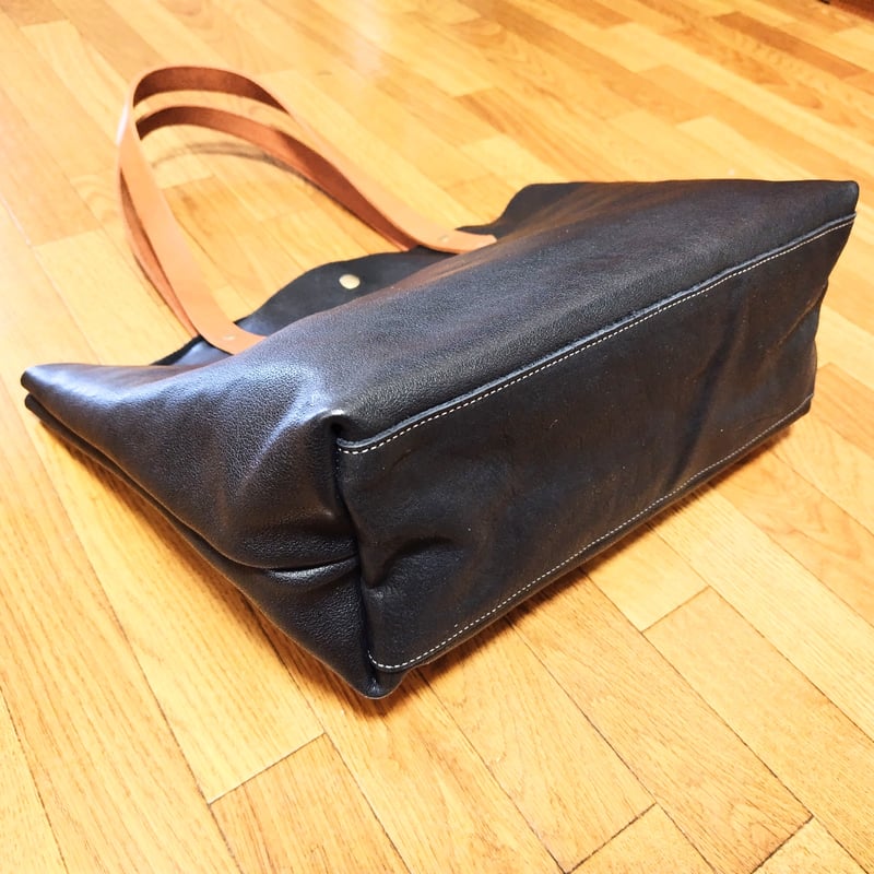 handmade ヌメ本革　トートバッグ　匠職人オリジナル ハンドメイド トートバッグ ヌメ本革 クリーマー加工 ブラック