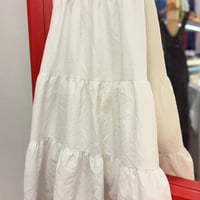 white flare skirt