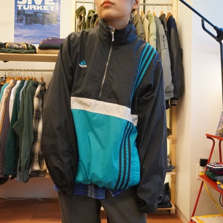 adidas half zip nylon jacket