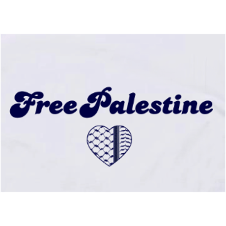 Free Palestine Keffiyeh Heart Tee（フリーパレスチナ・クフィーヤハートTシャツ）