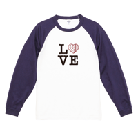 LOVE Keffiyeh Heart long sleeve raglan Tee（ラブ クフィーヤハート フルスリーブ・ラグランT）