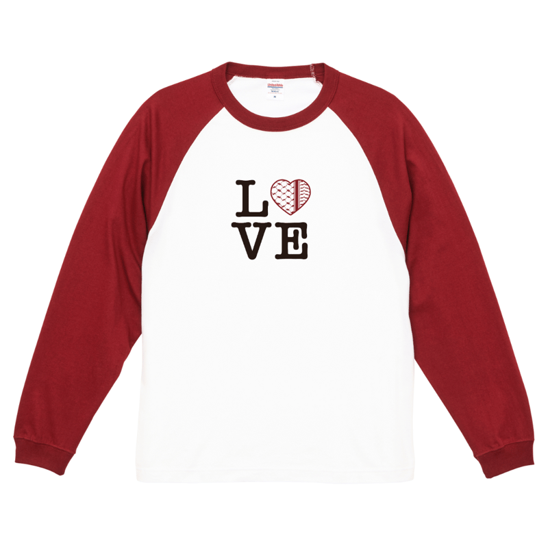 LOVE Keffiyeh Heart long sleeve raglan Tee（ラブ ク
