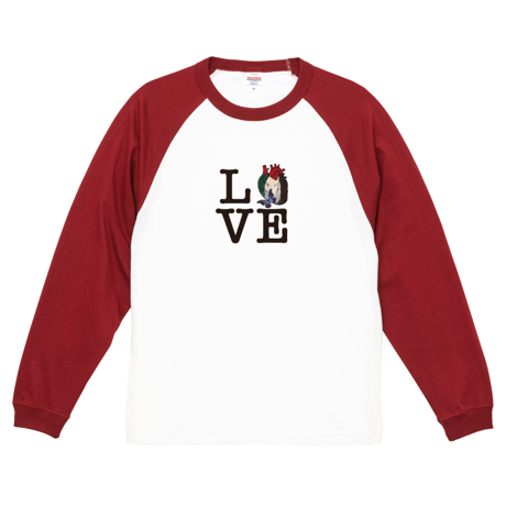 LOVE Heart of Falestin long sleeve raglan Tee（ラブ パレスチナの心 フルスリーブ・ラグランT）