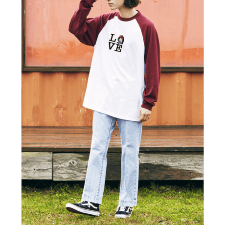 LOVE Heart of Falestin long sleeve raglan Tee（ラブ パレスチナの心 フルスリーブ・ラグランT）