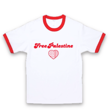Free Palestine Keffiyeh Heart Tee "Palestine Red"