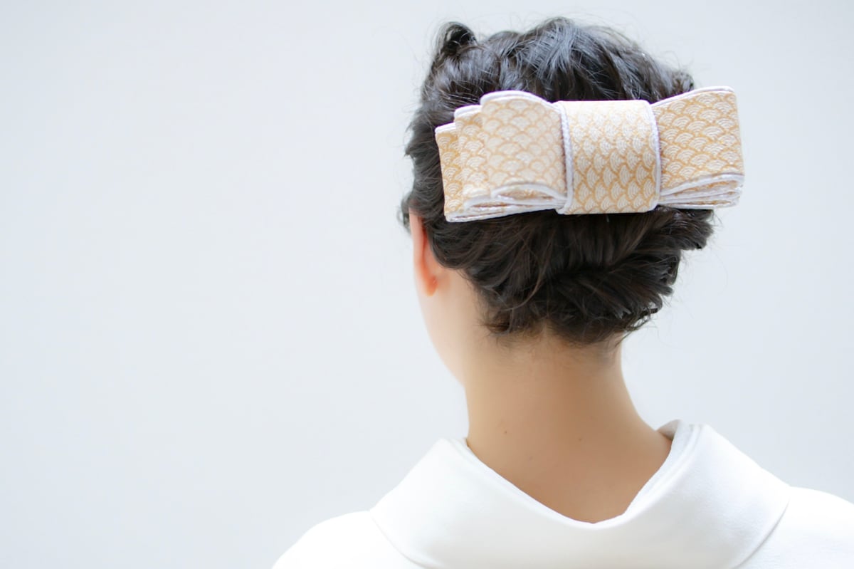 タマスの帯留ブローチ ギンガムリボン タマスの帯留ブローチ ギンガムリボン タマスの帯留ブローチ