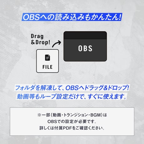 格闘ゲーム・eスポーツ専用配信画面セット【ブルー】待機/終了/配信画面/トランジション/音楽BGM他