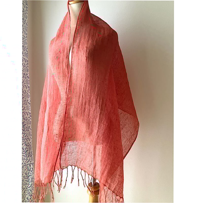 kitta 草木染め 茜染 ストール botanical stole | 草木染めコットンストール（茜染・紫鉱染