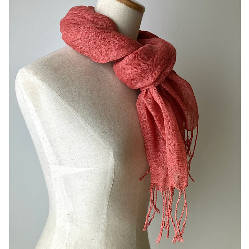 茜染めリネンストール＊麻100％草木染 | ecOriganic Living