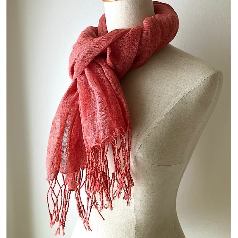 kitta 草木染め 茜染 ストール 草木染め・茜染め・オーガニック・コットンガーゼ・知多木綿