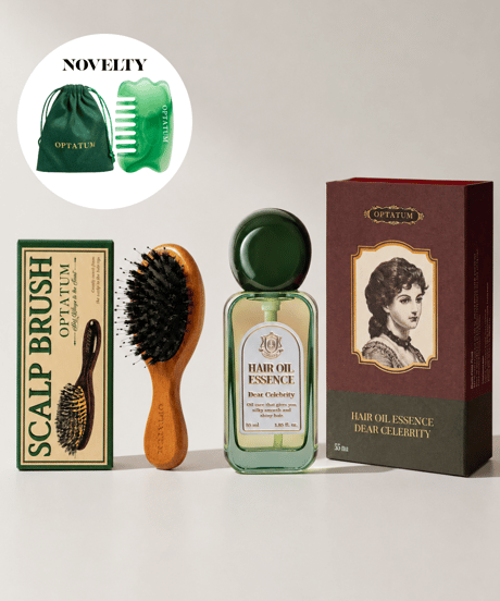 【カッサ ノベルティー付き】OPTATUM Hair Oil Essence＆Hair Brush Set | オプタウム ヘアオイルエッセンス&ヘアブラシセット