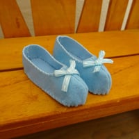 人形用 ステッチリボン 靴 水色 ミックスジャム