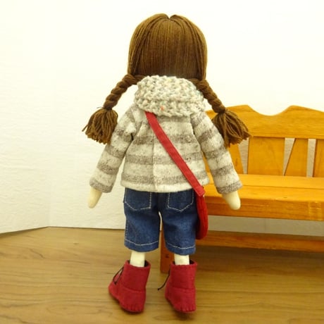 人形用 ツィード マフラー ライトベージュ 35cm 40cm