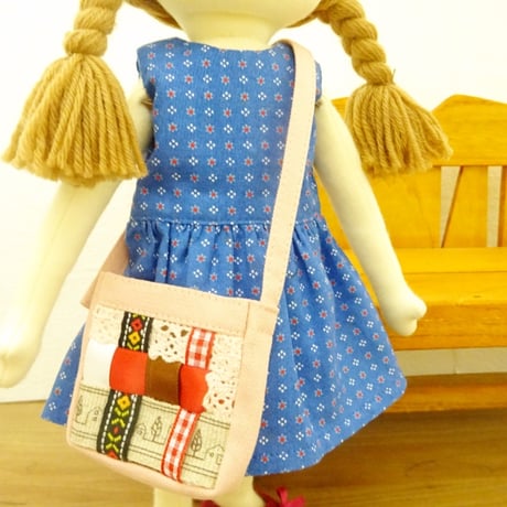 人形用 ショルダーバッグ リボンワーク ピンク