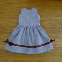 人形用 ノースリーブワンピース リボン ブルー
