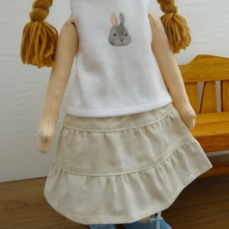 人形用 ティアードスカート クリーム