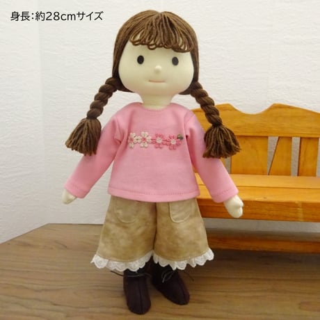 着せ替え人形 ピンク Tシャツ フレアパンツ 女の子 DB1-1 28cmサイズ