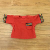 人形用 半袖Ｔシャツ 赤 チロリアンリボン