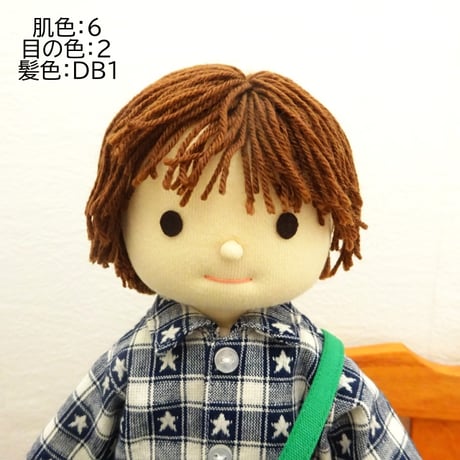 星柄シャツ ベージュパンツ ニット帽 男の子 DB1-6 34cmサイズ