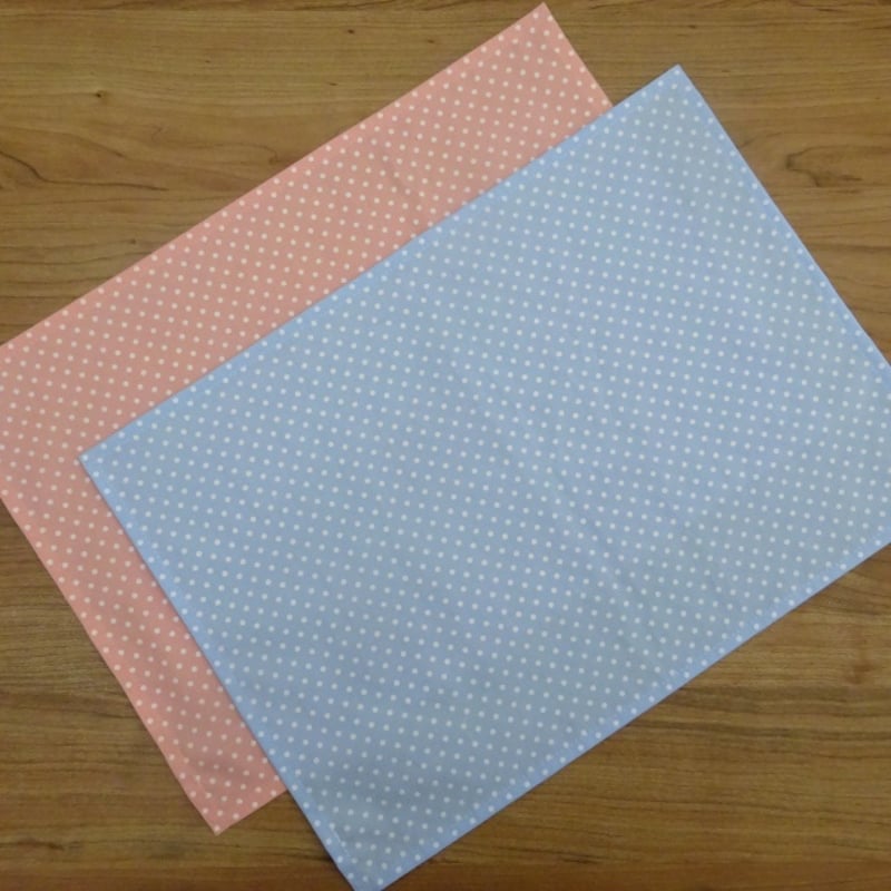 給食用 ナフキン ランチクロス 25×35cm 水玉模様 ピンク 水色