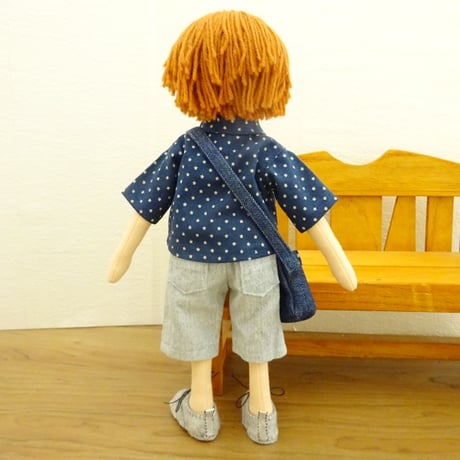 半袖 星柄 シャツ 紺地 男の子タイプ