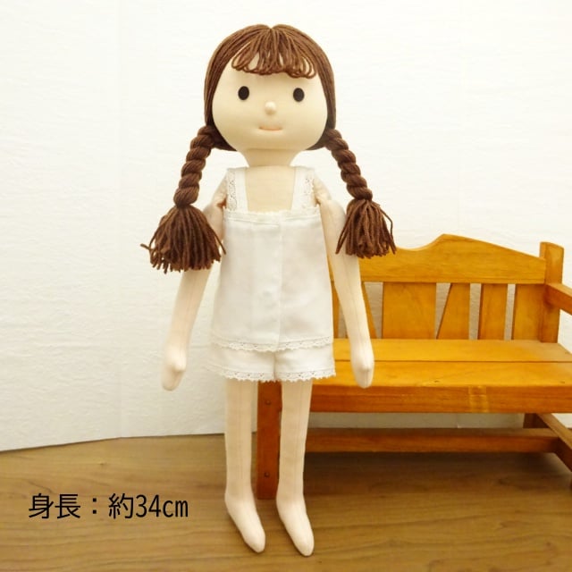 布製着せ替え人形(身長73㎝) 着せ替え人形 女の子 キャミソール ショーツ 布人形 BR3-2 34cm