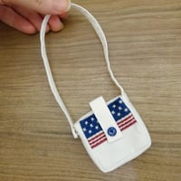 人形用 ショルダーバッグ 国旗 白