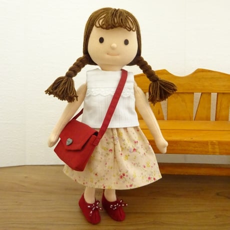 人形用 ギャザースカート ピンク 花柄 ミックスジャム