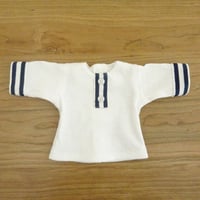 人形用 半袖 Tシャツ 白 紺ライン