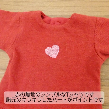 着せ替え人形 赤いTシャツ 女の子 セット LB4-1 34cmサイズ