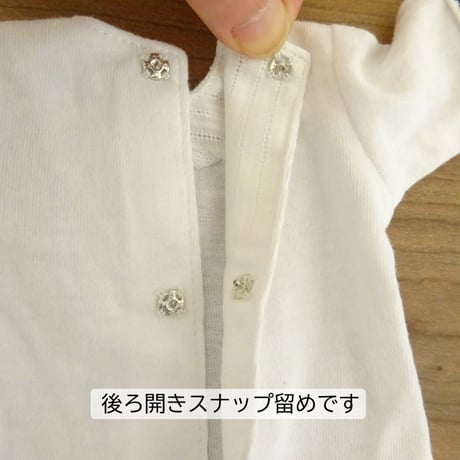 人形用 半袖 Tシャツ 白 紺ライン