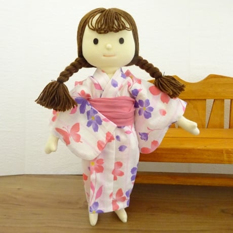 人形用 浴衣 浴衣と帯 花と蝶