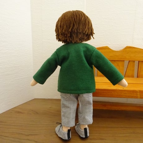 人形用 Vネック カーディガン グリーン 男の子タイプ